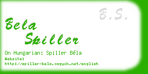 bela spiller business card